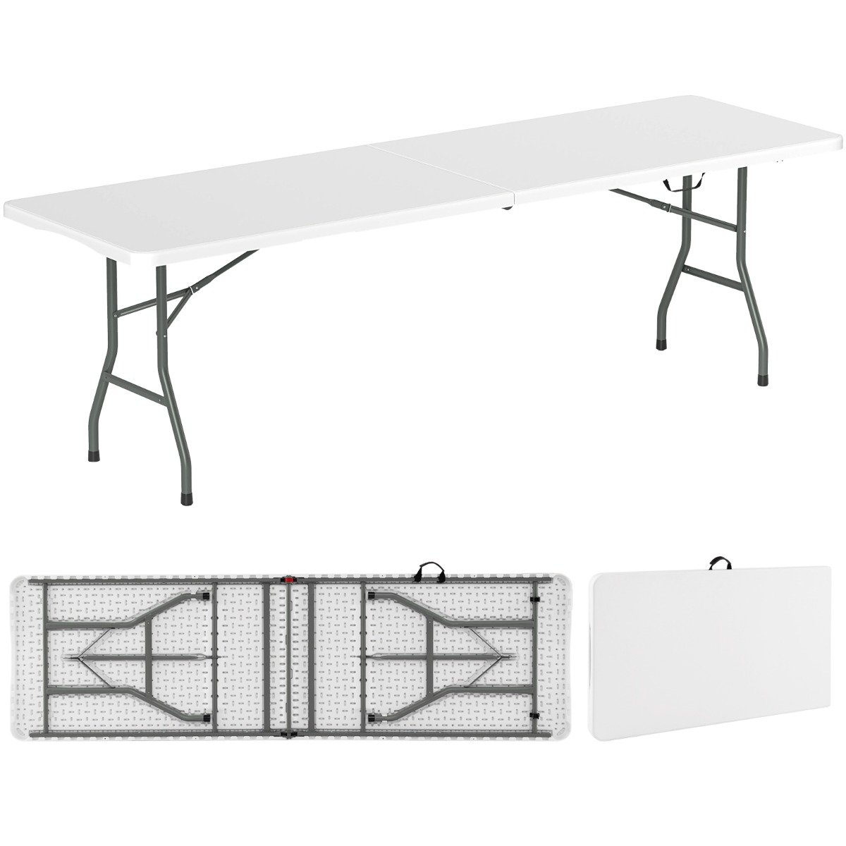 buffettisch-13861_6_ Sulankstomas lauko stalas su HDPE stalviršiu ir rankena (Balta)