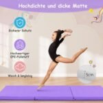 Sulankstomas treniruočių kilimėlis su rankenomis (Violetinė)