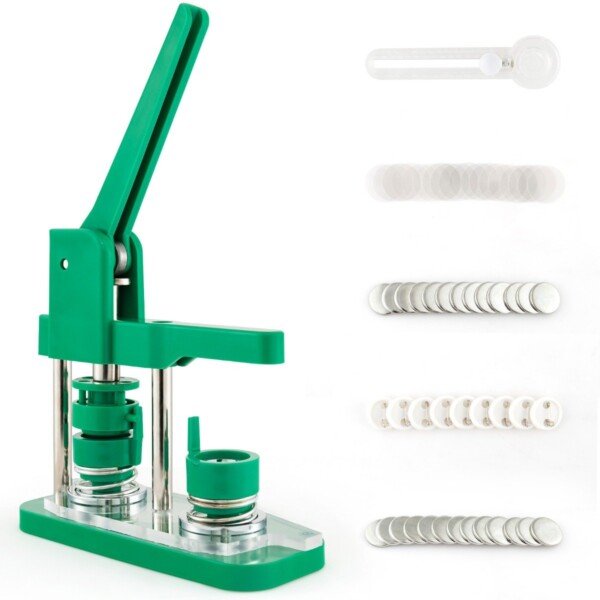 Mygtukų gaminimo presas su 500 priedų rinkiniu (Žalia)