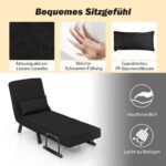 Transformuojamas fotelis-lova su reguliuojamu atlošu (Juoda)