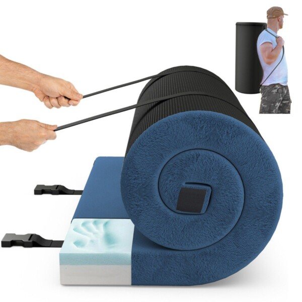 Kempingo čiužinys su atminties putomis 188 x 97 cm (Mėlyna)