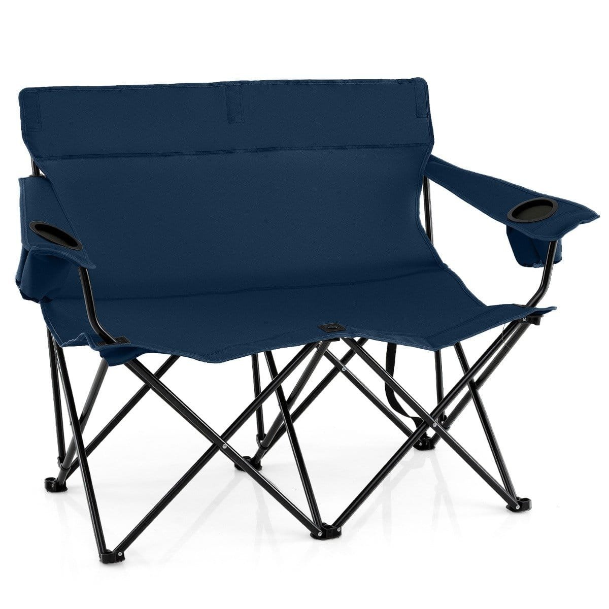 campingsofa-13321_1_ Sulankstoma dvivietė lauko kėdė su porankiais ir puodelių laikikliais (Mėlyna)