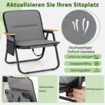 Sulankstomos kempingo kėdės su nuimama pagalve ir šonine kišene (Pilka)