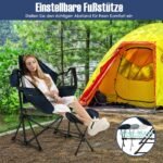 Sulankstoma supama lauko kėdė su ištraukiama atrama kojoms (Tamsiai mėlyna)