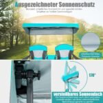 Sulankstoma kempingo kėdė su stogeliu ir mini staliuku (Turkio)