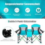 Sulankstoma kempingo kėdė su stogeliu ir mini staliuku (Turkio)