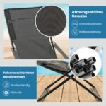 Sulankstomas lauko krėslas su atrama kojoms ir nuimama galvūne (Pilka)