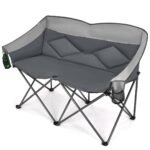 Sulankstoma dvivietė kempingo kėdė (Pilka)