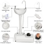 Nešiojama lauko praustuvė su 17 litrų vandens talpa ir kojine pompa (Pilka)