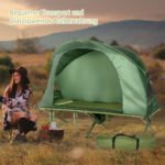 Sulankstoma 4-in-1 stovyklavimo palapinė su čiužiniu (Žalia)