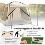 Erdvi kempingo palapinė 8–10 žmonėms su priekine veranda (Smėlio)