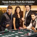 Sulankstomas pokerio stalas 8 žaidėjams su integruotais puodelių laikikliais (Žalia)