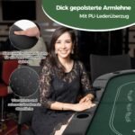 Sulankstomas pokerio stalas 8 žaidėjams su integruotais puodelių laikikliais (Žalia)