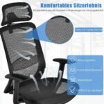 Ergonomiška biuro kėdė ant ratukų (Juoda)
