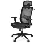 Ergonomiška biuro kėdė ant ratukų (Juoda)