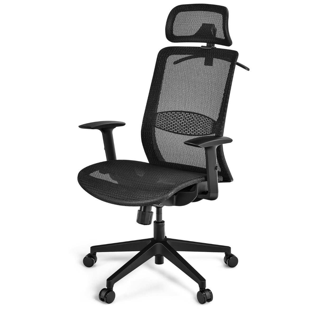 cb10138bk_8_ Ergonomiška biuro kėdė ant ratukų (Juoda)