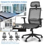 Ergonomiška biuro kėdė su atrama ir ratukais kompiuterio darbui (Pilka)