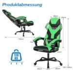 Ergonomiška žaidimų kėdė su reguliuojamu atlošu (Žalia)