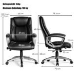 Ergonomiška biuro kėdė su reguliuojama juosmens atrama (Juoda)