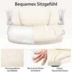 Aukštos kokybės biuro kėdė su reguliuojamu aukščiu ir atlošu (Balta)