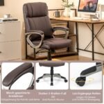 Ergonomiška biuro kėdė su reguliuojamu aukščiu ir atlošo funkcija (Ruda)