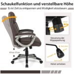 Ergonomiška biuro kėdė su reguliuojamu aukščiu ir atlošo funkcija (Ruda)