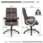 Ergonomiška biuro kėdė su reguliuojamu aukščiu ir atlošo funkcija (Ruda)