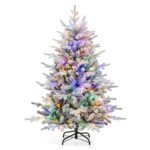 Svajonių dirbtinė Kalėdų eglutė su spalvotomis LED lemputėmis 147 cm (Žalia ir balta)