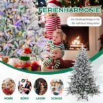 Dirbtinė eglė su LED lemputėmis ir 8 apšvietimo režimais 186 cm aukščio (Žalia ir balta)