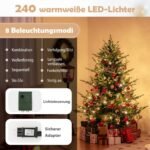 Dirbtinė kalėdinė eglutė su 240 LED lempučių 180 cm (Žalia)