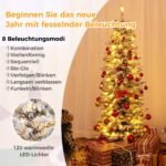150 cm aukščio Kalėdų eglutė su 249 šakų galiukais ir 120 LED lempučių (Žalia ir balta)