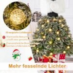 Eglutė su švytinčiomis LED lemputėmis ir dekoratyviniais elementais (Žalia ir balta)