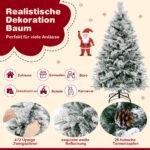 Kalėdinė eglutė su sniegu ir LED apšvietimu 136 cm (Žalia ir balta)