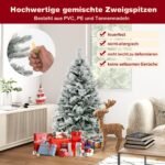 Kalėdinė eglutė su sniegu ir LED apšvietimu 136 cm (Žalia ir balta)