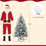 Kalėdinė eglutė su sniegu ir LED apšvietimu 136 cm (Žalia ir balta)