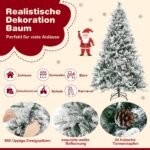 180 cm kalėdinė eglutė su sniego efektu ir 240 LED švieselių (Žalia ir balta)