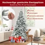 180 cm kalėdinė eglutė su sniego efektu ir 240 LED švieselių (Žalia ir balta)