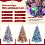 180 cm kalėdinė eglutė su sniego efektu ir 240 LED švieselių (Žalia ir balta)