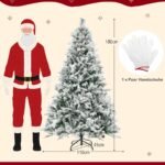 180 cm kalėdinė eglutė su sniego efektu ir 240 LED švieselių (Žalia ir balta)