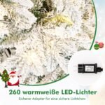 180 cm dirbtinė Kalėdų eglutė su 260 šiltų baltų LED lempučių (Žalia ir balta)