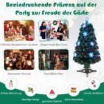 Dirbtinė Kalėdų eglutė su LED apšvietimu ir šviesolaidžiu (Žalia)