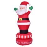 Savaime prisipučianti 180 cm Kalėdų Senelio figūra su sukimosi funkcija (Žalia)