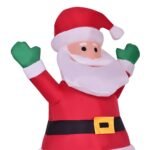 Savaime prisipučianti 180 cm Kalėdų Senelio figūra su sukimosi funkcija (Žalia)