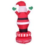 Savaime prisipučianti 180 cm Kalėdų Senelio figūra su sukimosi funkcija (Žalia)