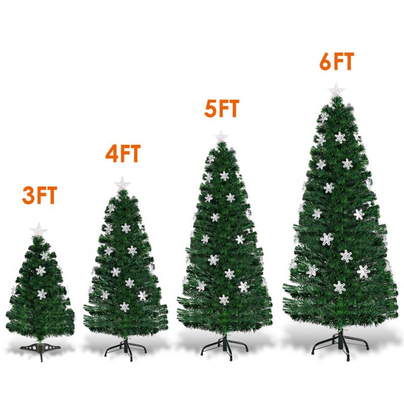 Dirbtinė Kalėdų Eglutė su LED apšvietimu ir šviesolaidžiu 120 cm (Žalia)