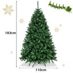 Dirbtinė kalėdinė eglutė 183 cm su sulankstomu metaliniu stovu (Žalia)