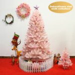 Kalėdinė eglutė 180 cm su metaliniu stovu (Rožinė)