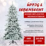 210 cm aukščio dirbtinė eglutė su purškalais ir pušies kankorėžiais (Žalia ir balta)