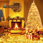 180 cm sulankstoma dirbtinė eglutė su blizgučiais ir metaliniu stoveliu (Sidabrinė)