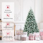 180 cm dirbtinė Kalėdų eglutė su LED lemputėmis ir sniego efektu (Žalia ir balta)